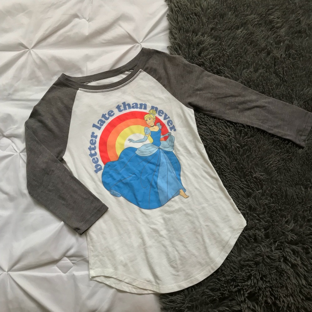 🌟DISNEY CINDERELLA  “BETTER LATE THAN NEVER” TEE